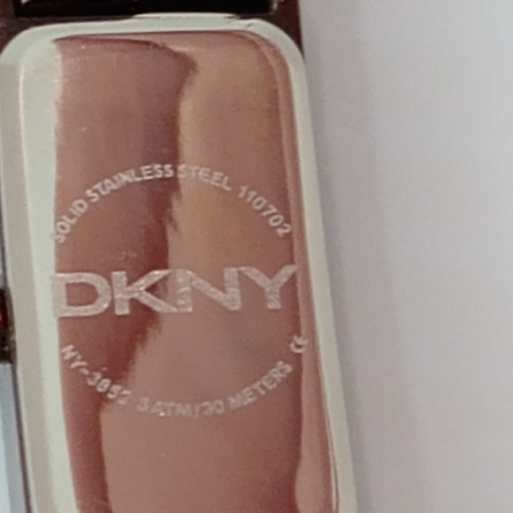 DKNY Women Chocolate Brown Slim Mesh Watch Minimalist Rectangular New Battery - Picture 11 of 11